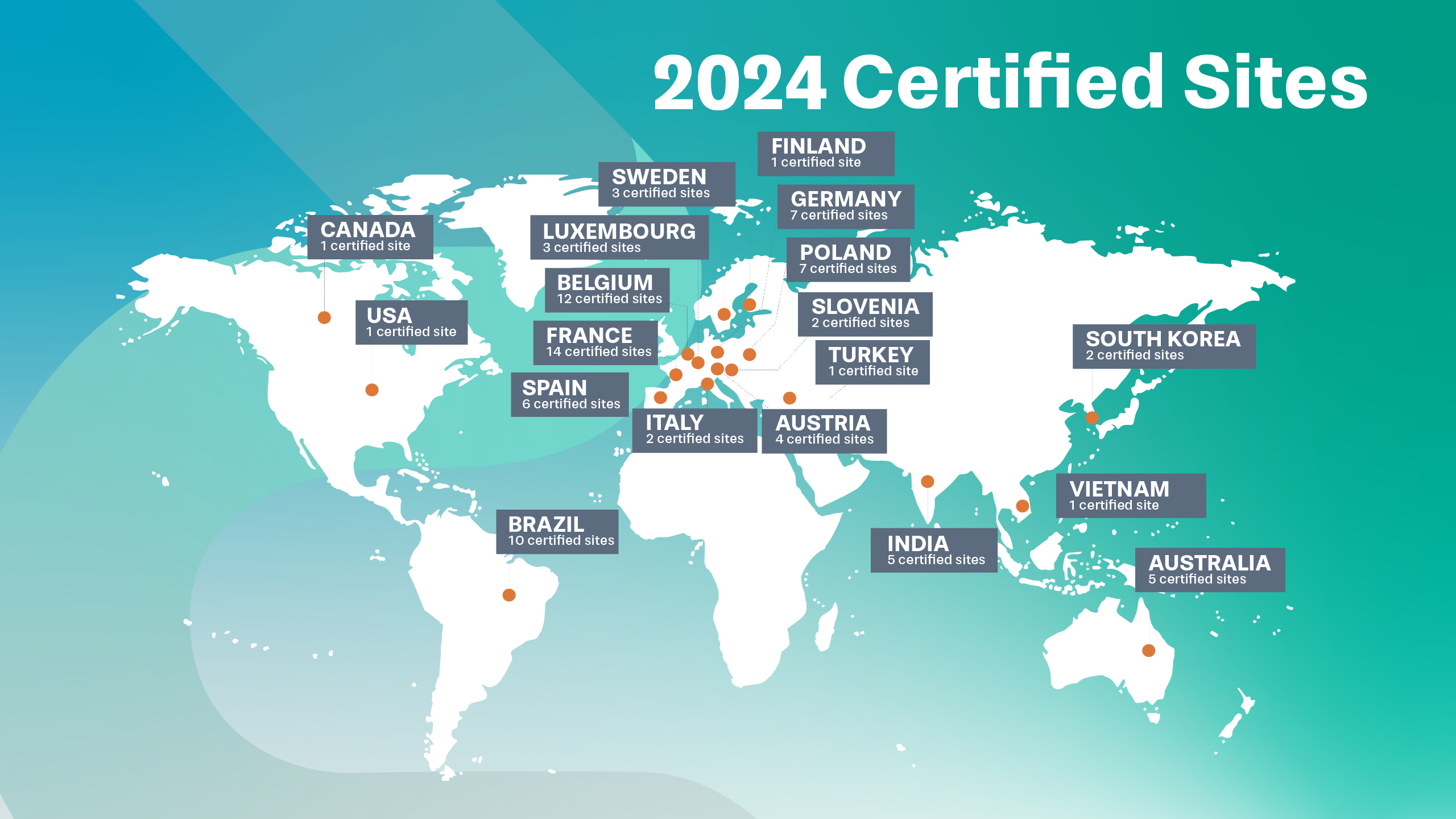 A map of ResponsibleSteel Certified Sites as of December 2024.