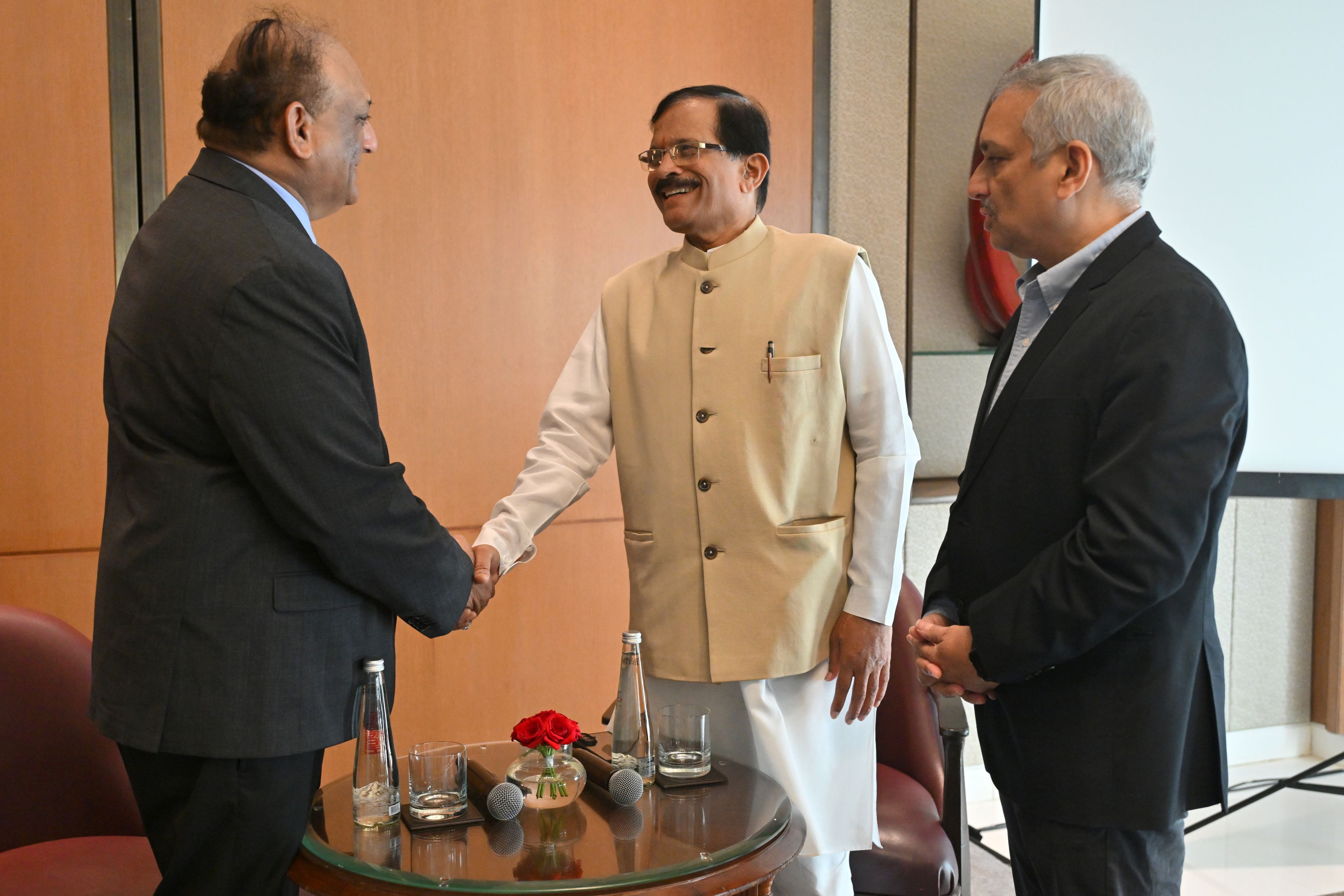 ResponsibleSteel's Director of Development and Innovation, Shivakumar K., meeting the Hon’ble Minister of State for New and Renewable Energy (MNRE), Shri Shripad Yesso Naik.