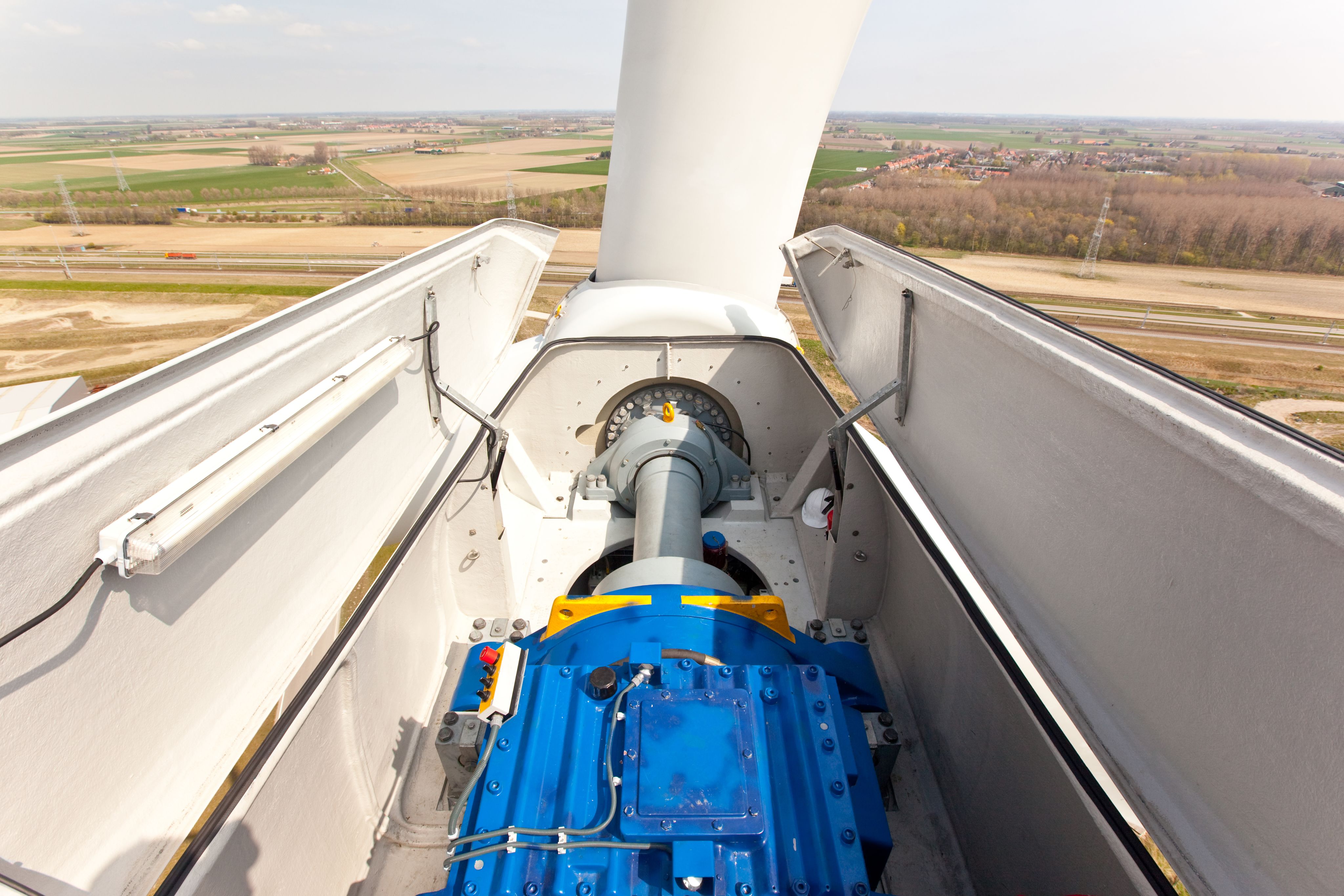 Inside a wind turbine